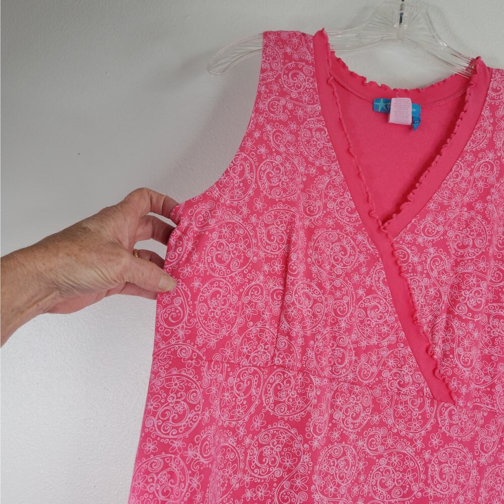 Fresh Produce Pink Sleeveless Floral Dress Medium Coastal Summer Travel Beach - Picture 3 of 11